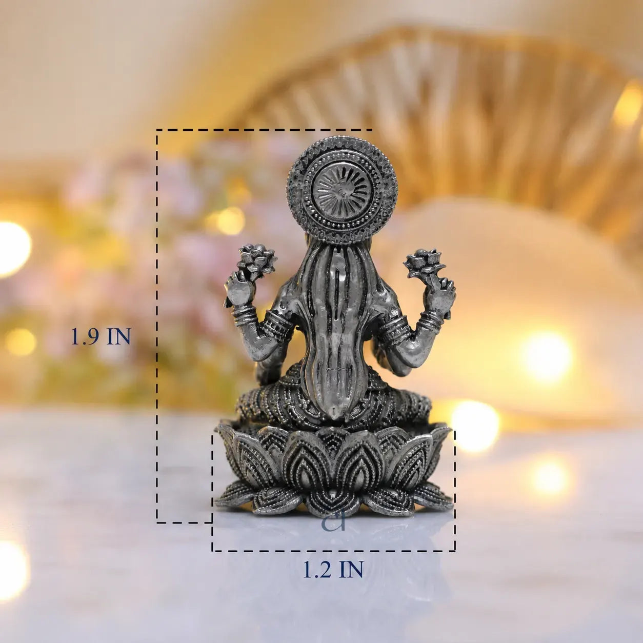 925 Silver Antique Finish Hollow Goddess Lakshmi Idol