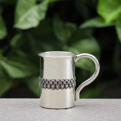 925 Antique Silver Heart Designed Mug