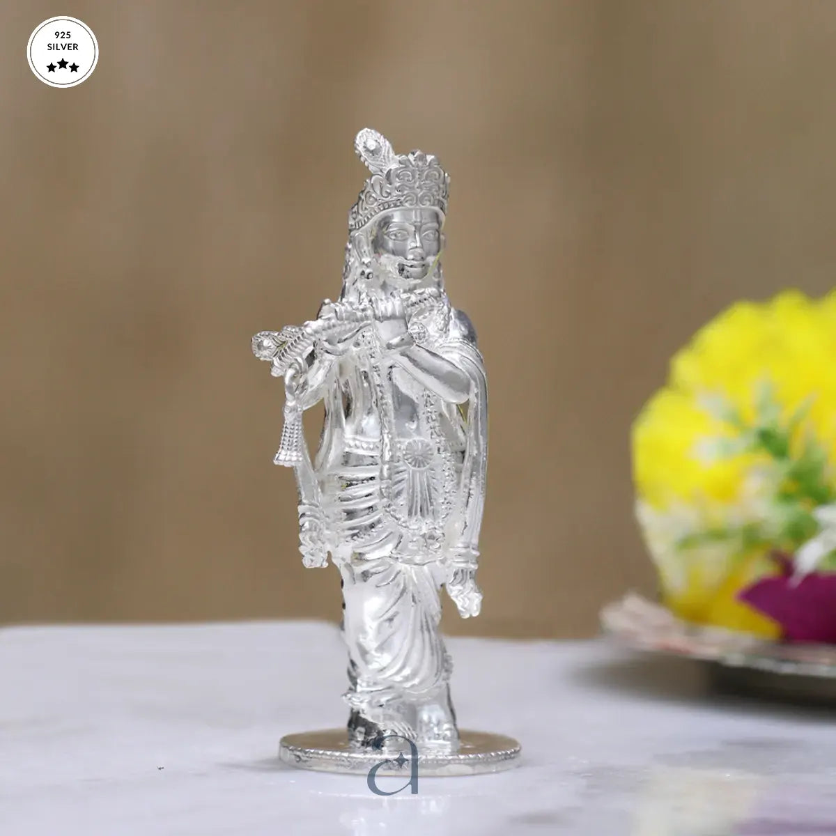 925 Silver Lord Krishna on Lotus