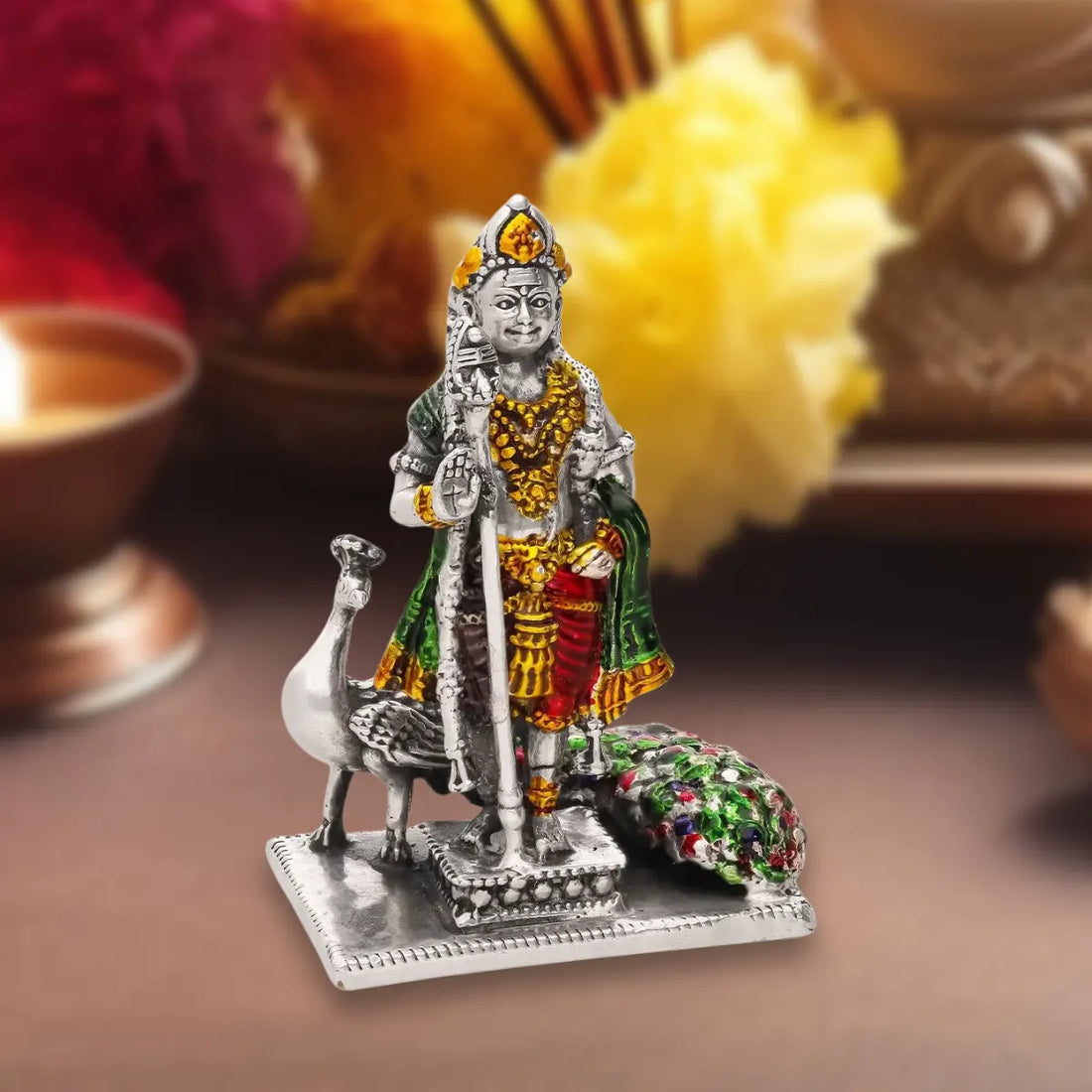 925 Silver Antique Kartikeya Idol