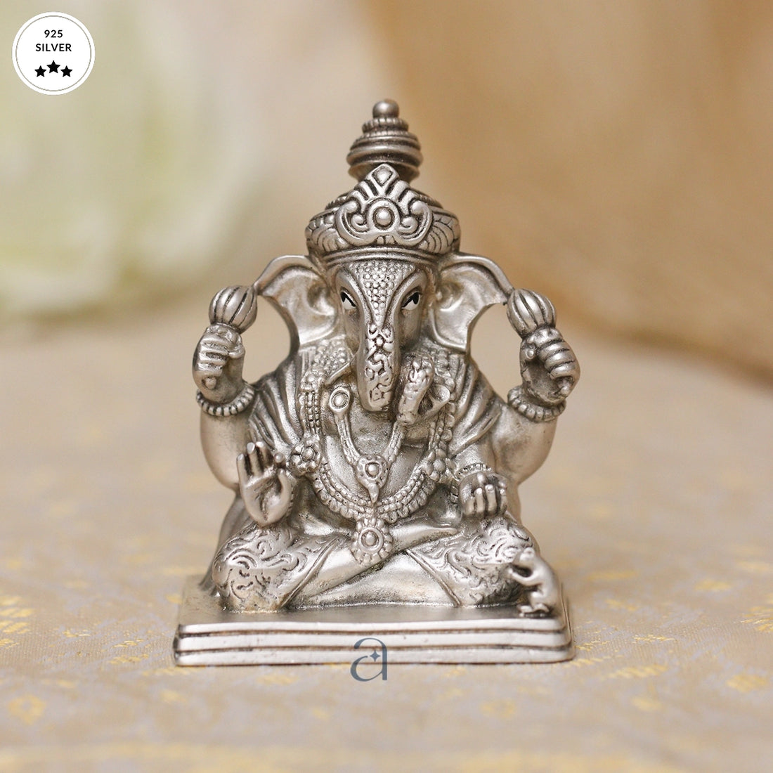 Antique Silver Ganesh Idol for Wisdom and Success