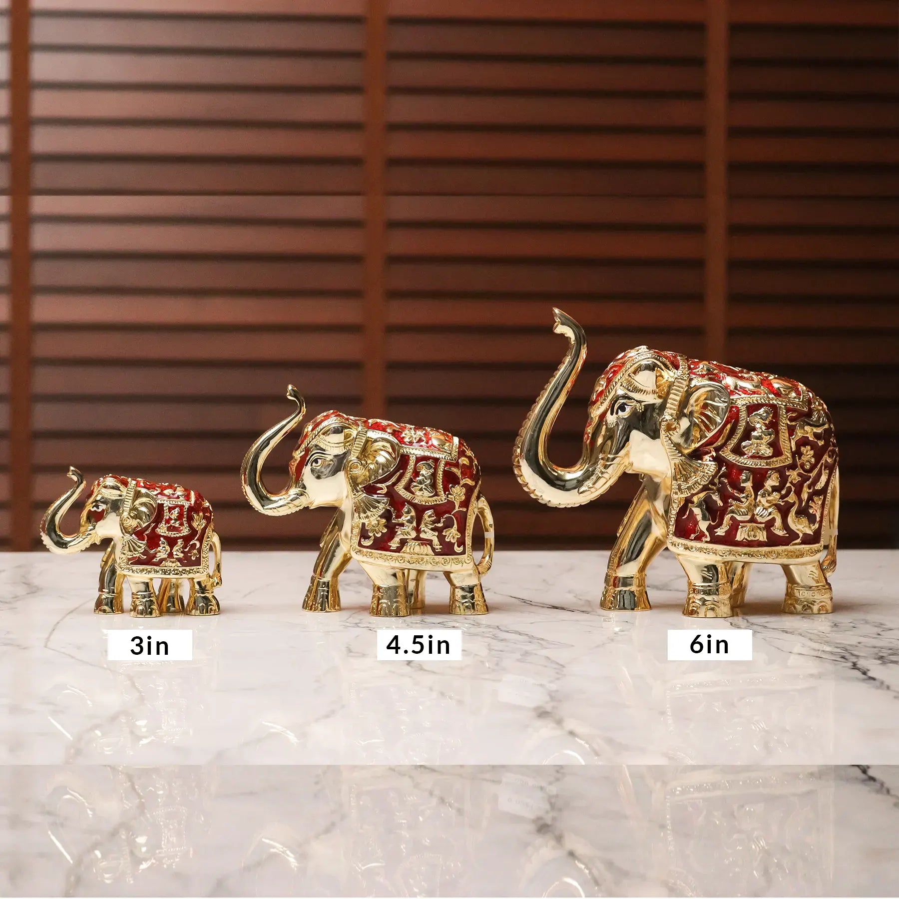 Red &amp; Golden Gajanth Lakshmi Upward Trunk