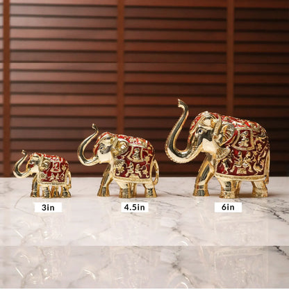 Red &amp; Golden Gajanth Lakshmi Upward Trunk