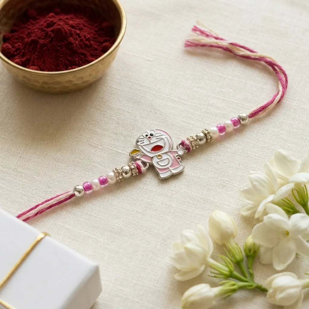 925 Silver Doraemon Kids Rakhi