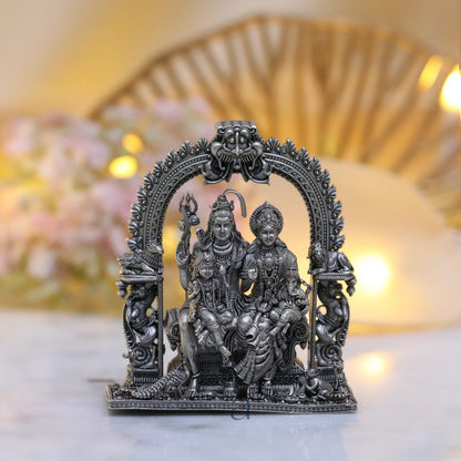 925 Sterling Silver Antique Finish Hollow Shiv Parivar Murti