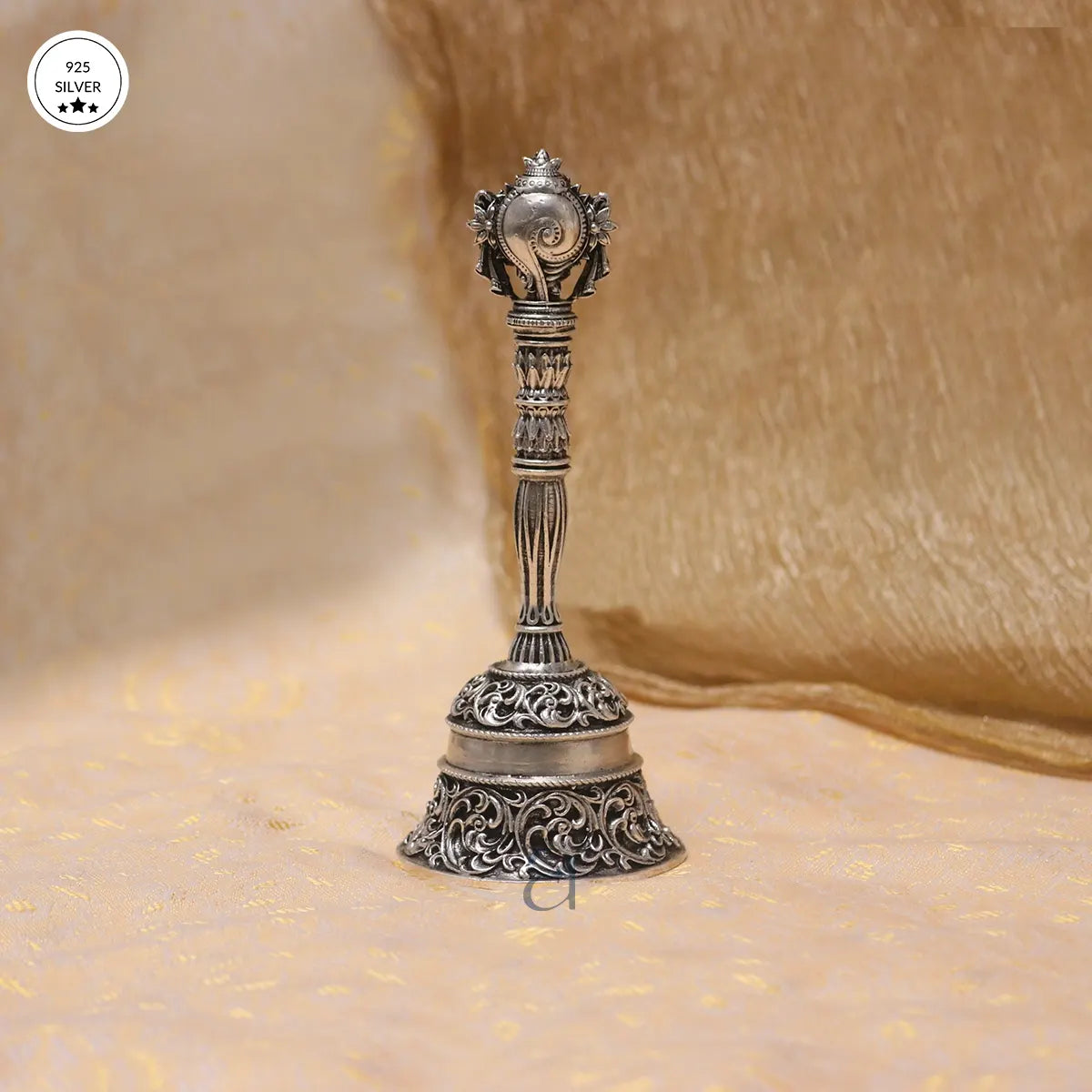 925 Antique Shankh Chakra Bell