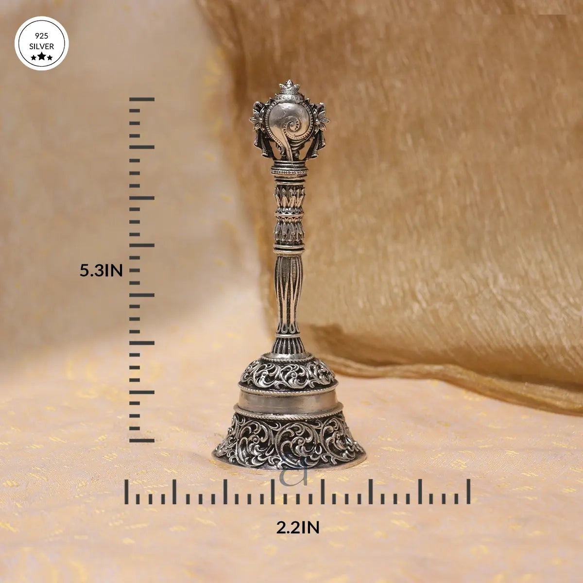 925 Antique Shankh Chakra Bell