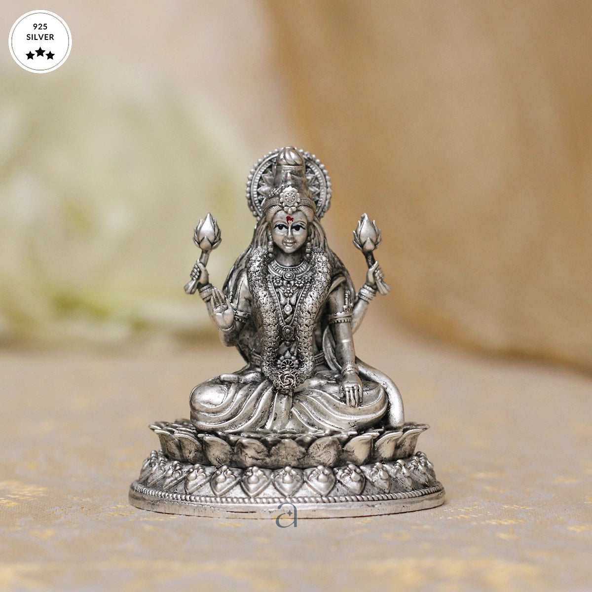 Antique Silver Lakshmi Idol for Spiritual Prosperity