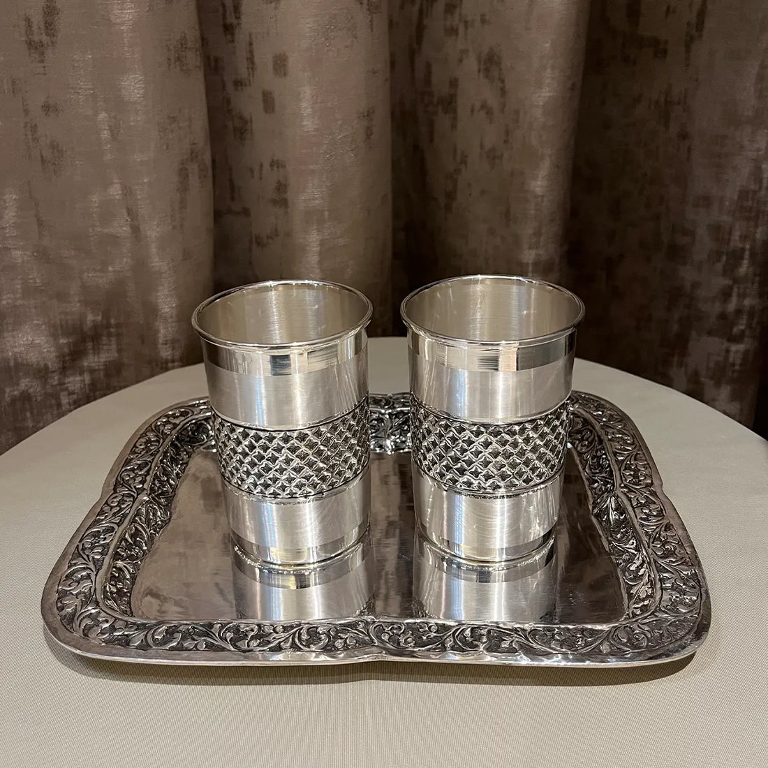 925 Antique Silver Glass Set (Set of 3)