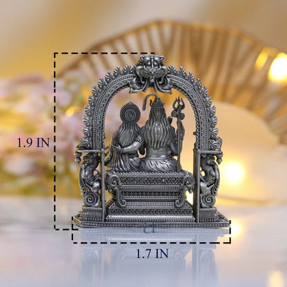 925 Sterling Silver Antique Finish Hollow Shiv Parivar Murti