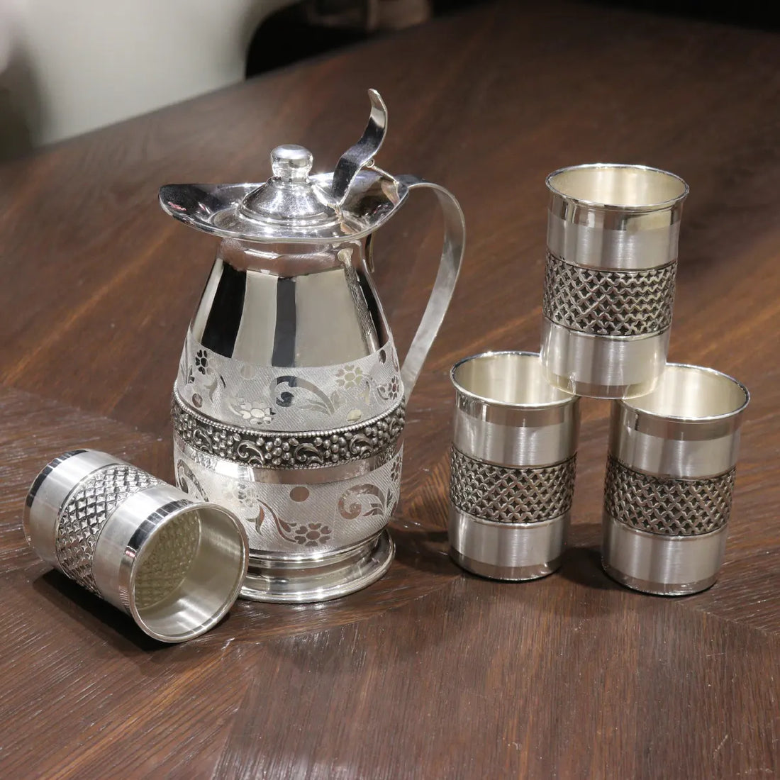 Timeless Silver Glassware and Jar Set