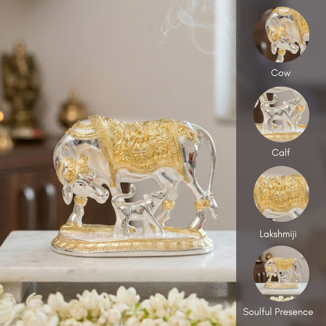 Golden &amp; Silver Kamadhenu Cow