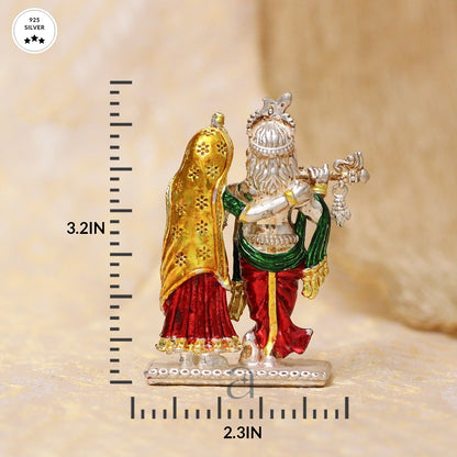 Colorful 925 Silver Radha Krishna