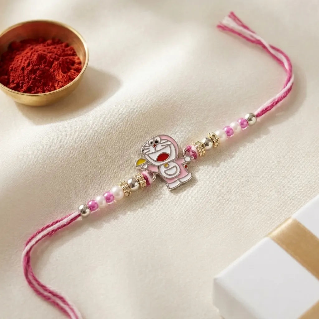 925 Silver Doraemon Kids Rakhi