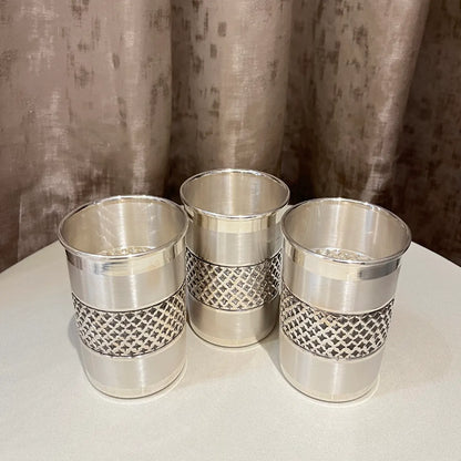 925 Antique Silver Glass Set (Set of 3)