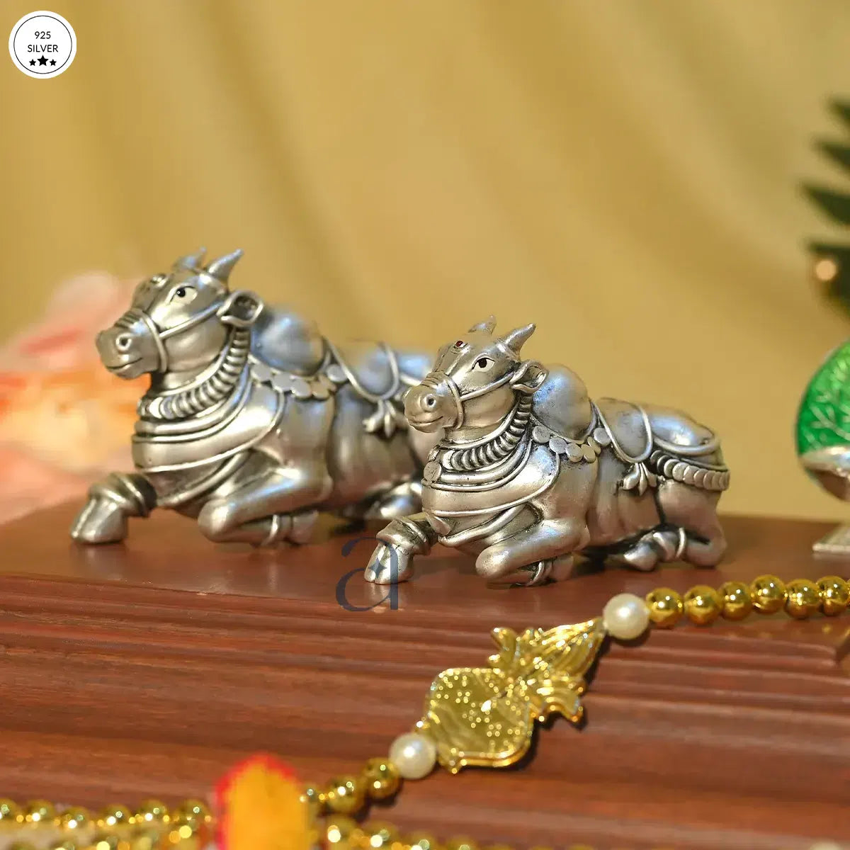 Classic Antique Silver Nandi Idol