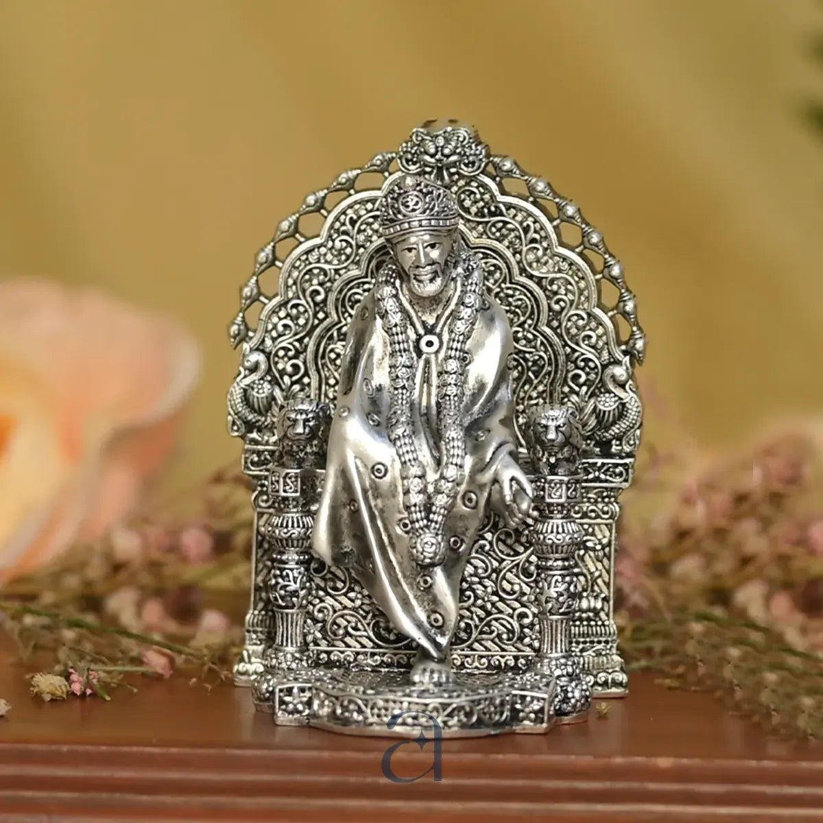 Traditional Antique Silver Sai Baba Idol