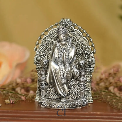 Traditional Antique Silver Sai Baba Idol