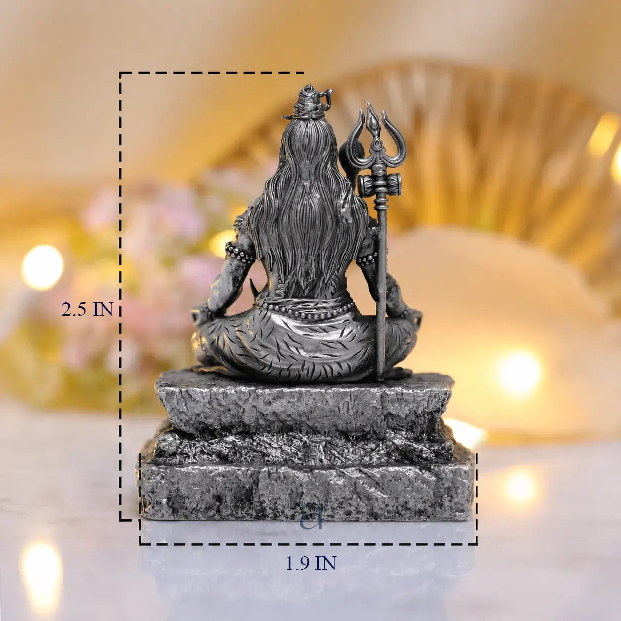 925 Sterling Silver Antique Finish Hollow Shiv Ji Idol