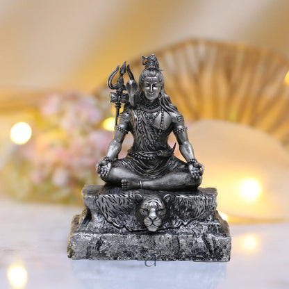 925 Sterling Silver Antique Finish Hollow Shiv Ji Idol