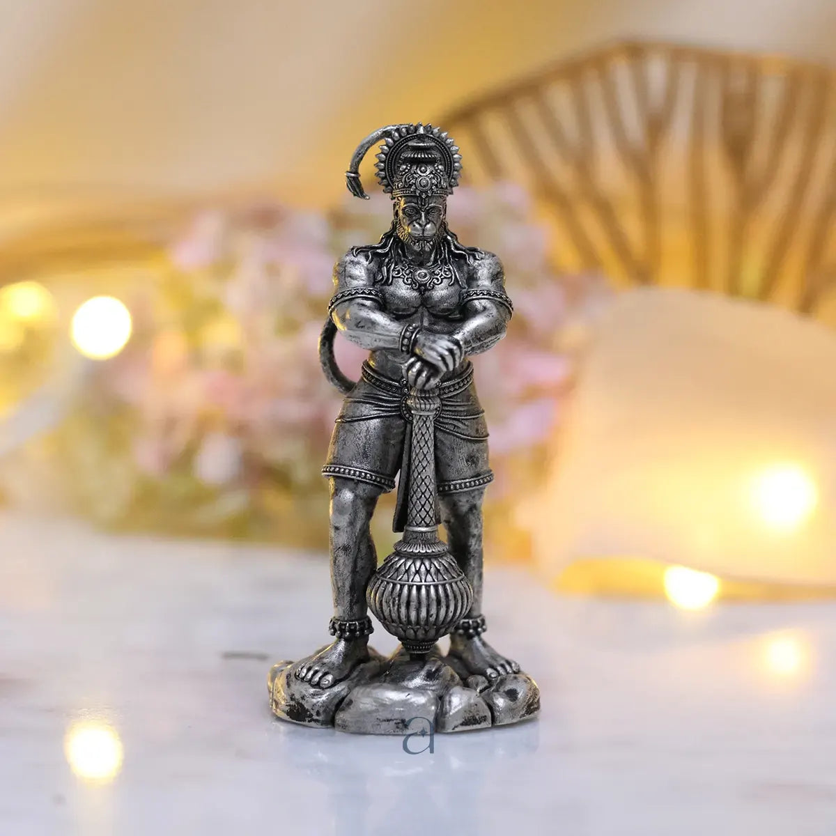 925 Sterling Silver Antique Finish Hollow Hanuman Ji Idol