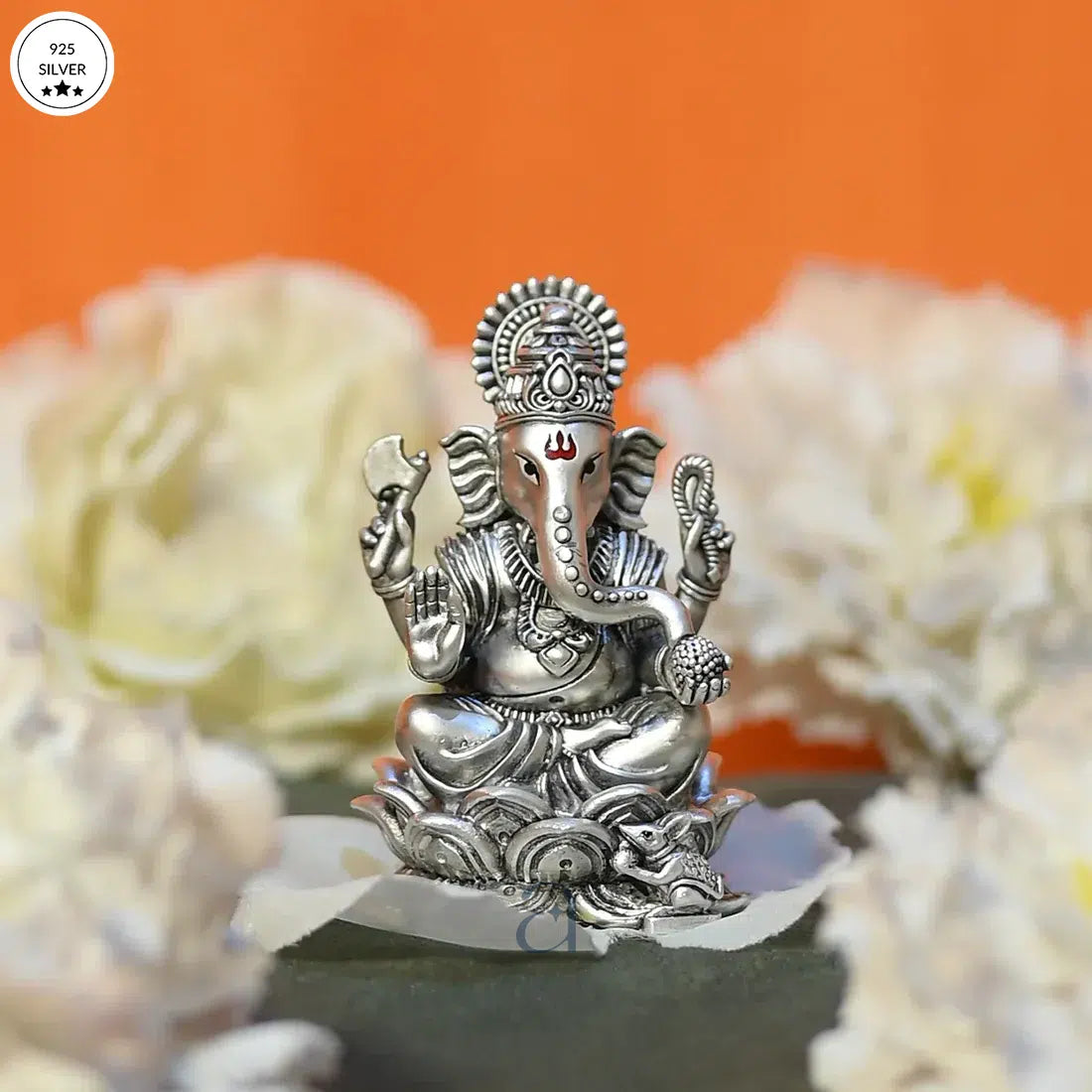 925 Antique Silver Ganeshji Idol