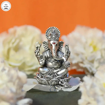 925 Antique Silver Ganeshji Idol