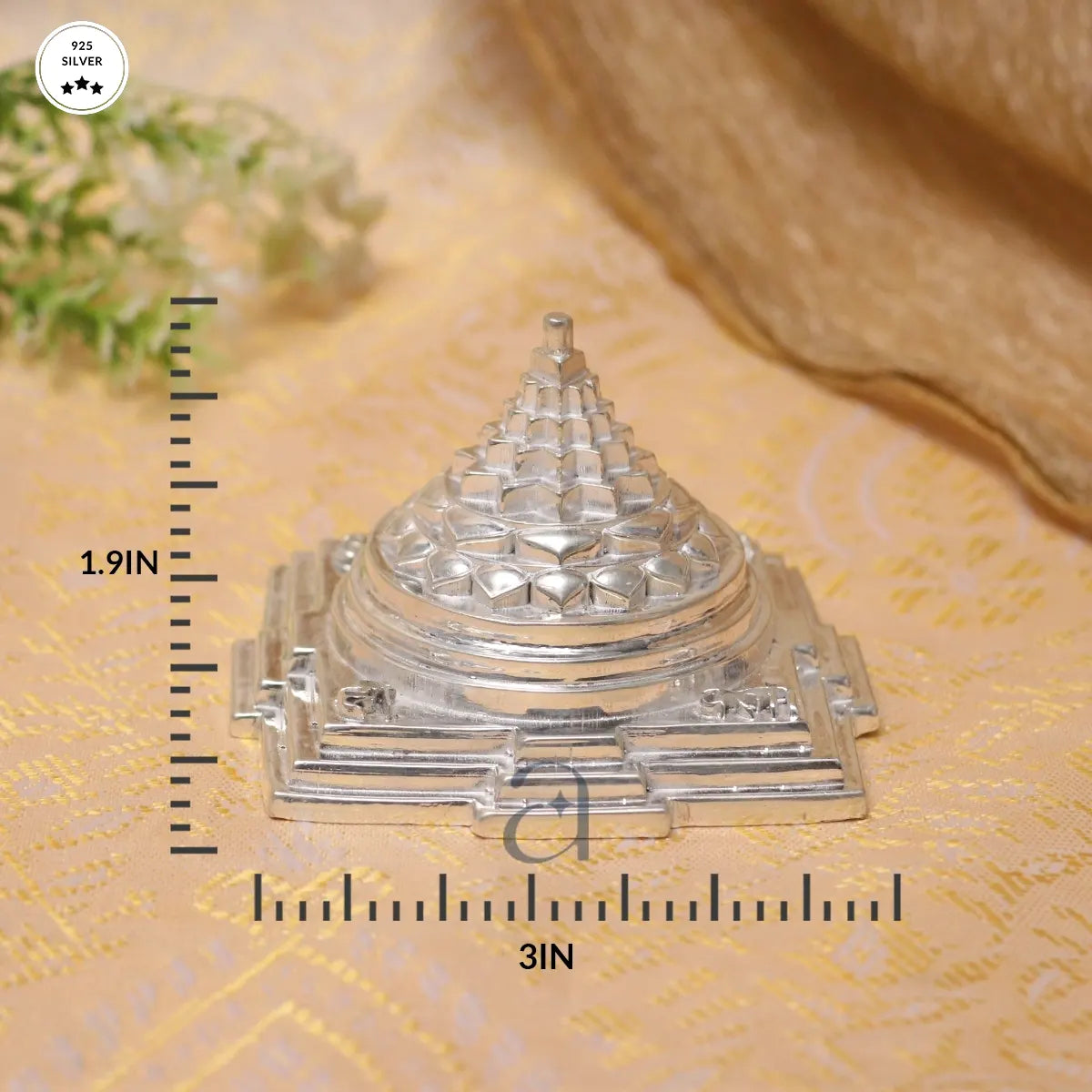 925 Pyramid Designed Silver Shree Yantra