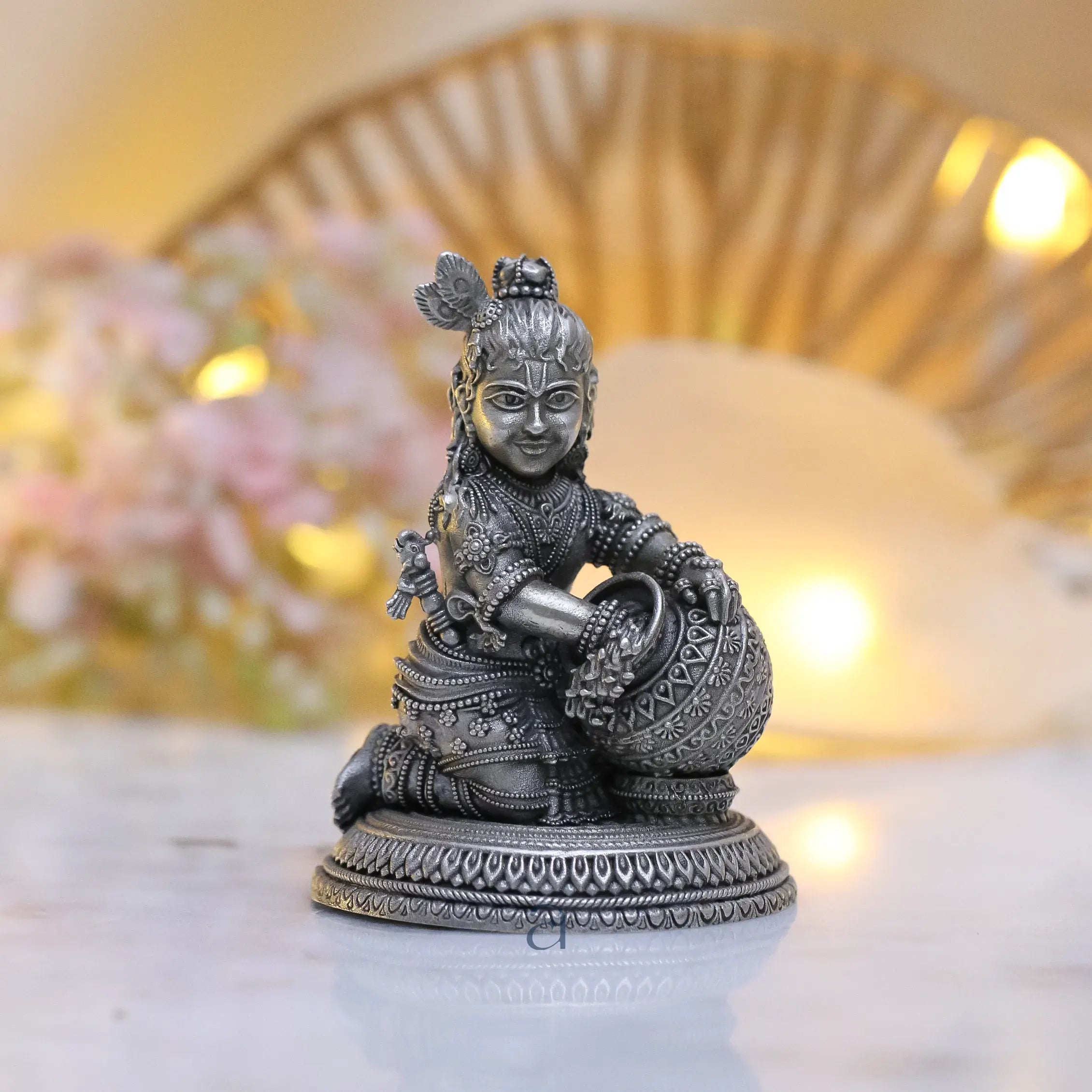 925 Sterling Silver Antique Finish Hollow Bal Gopal Idol