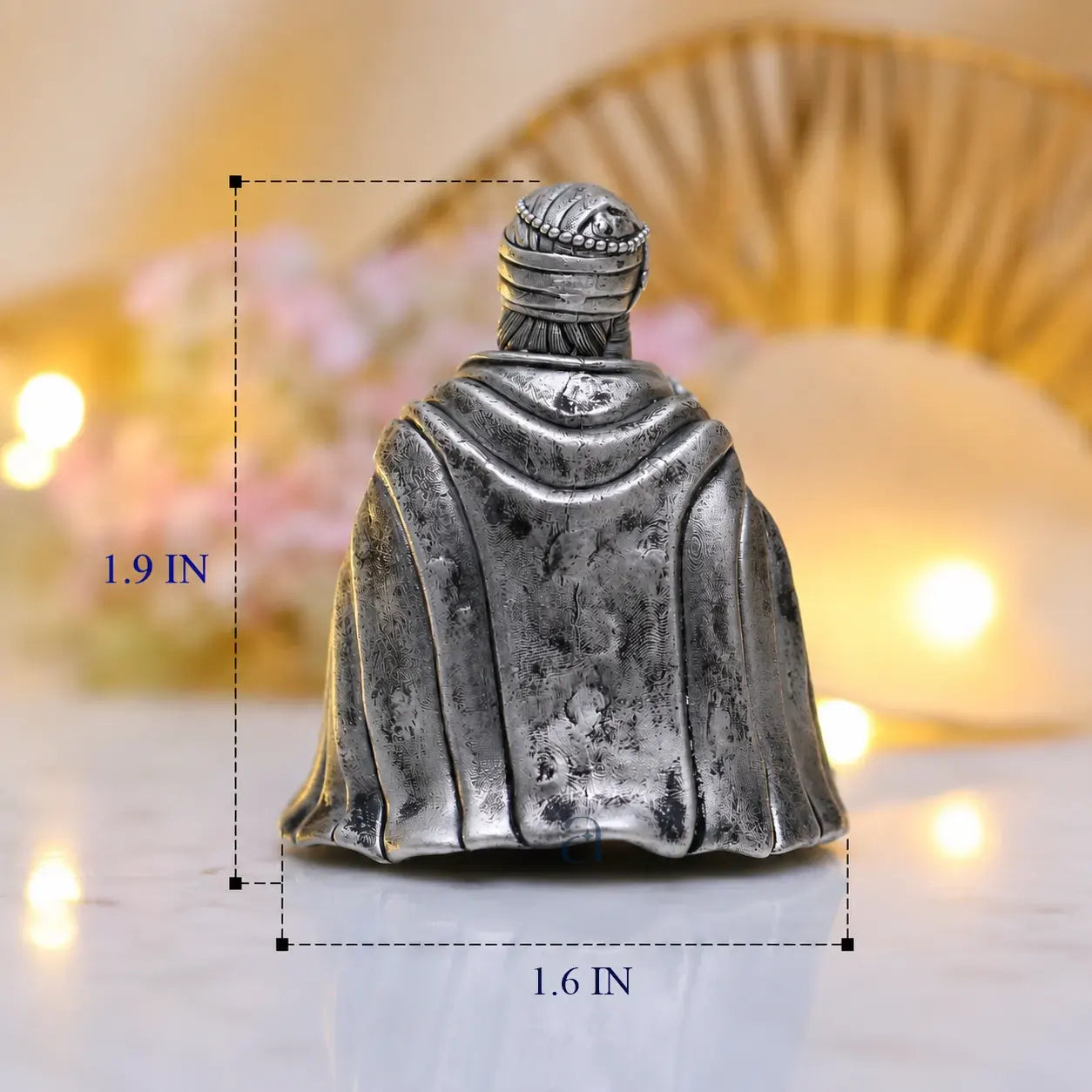 925 Sterling Silver Antique Finish Hollow Guru Nanak Ji Idol