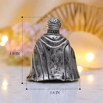 925 Sterling Silver Antique Finish Hollow Guru Nanak Ji Idol