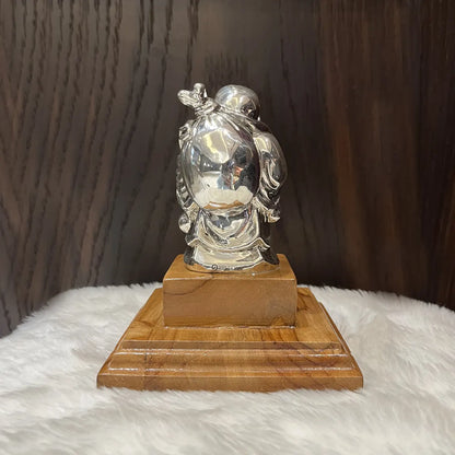 Exquisite Silver Laughing Buddha Statue