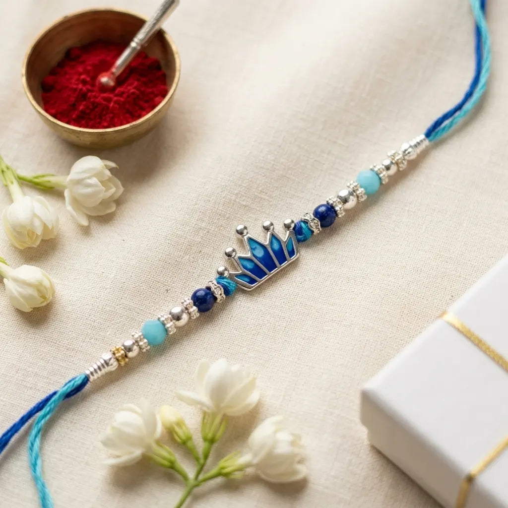925 Silver Crown Rakhi for Kids