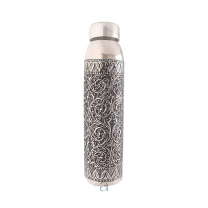 92.5 Antique Silver Bottle with Traditional Design