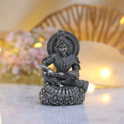 925 Sterling Silver Antique Finish Hollow Annapurna Devi Idol