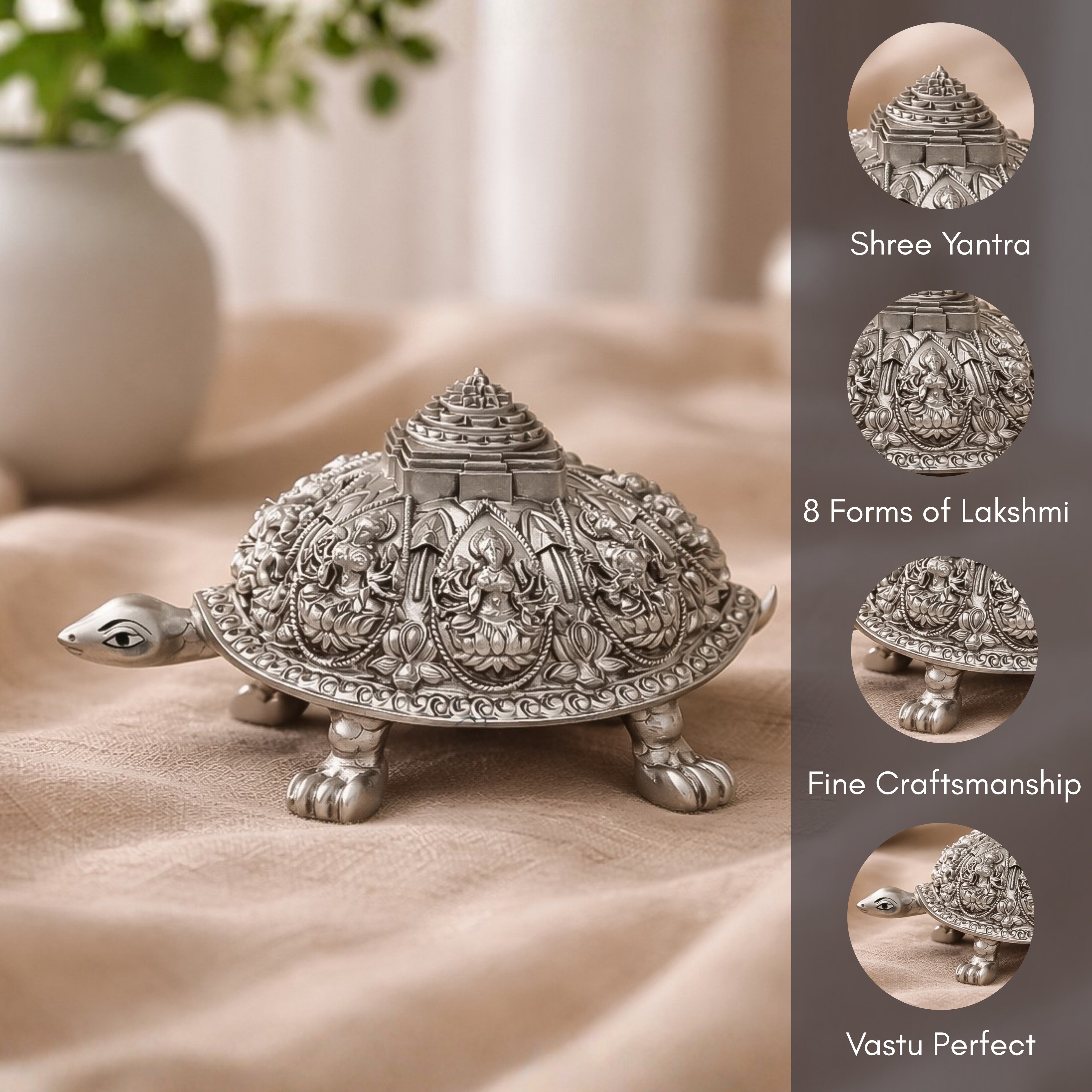 Ashtalakshmi Tortoise with Shree Yantra (Showpiece)