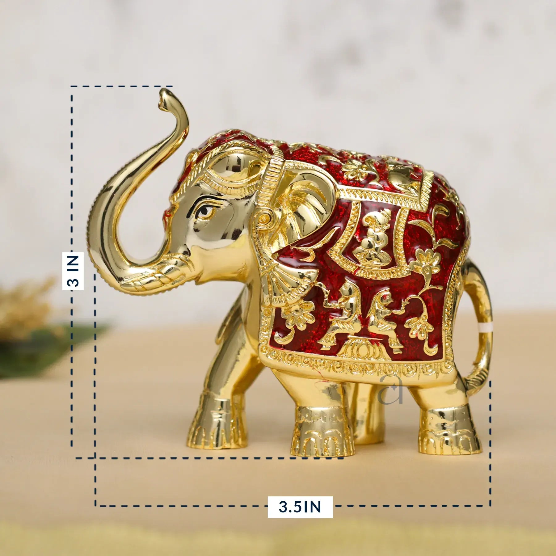 Red &amp; Golden Gajanth Lakshmi Upward Trunk