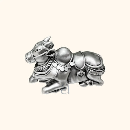 Classic Antique Silver Nandi Idol