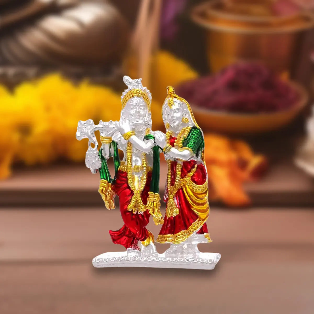 Colorful 925 Silver Radha Krishna