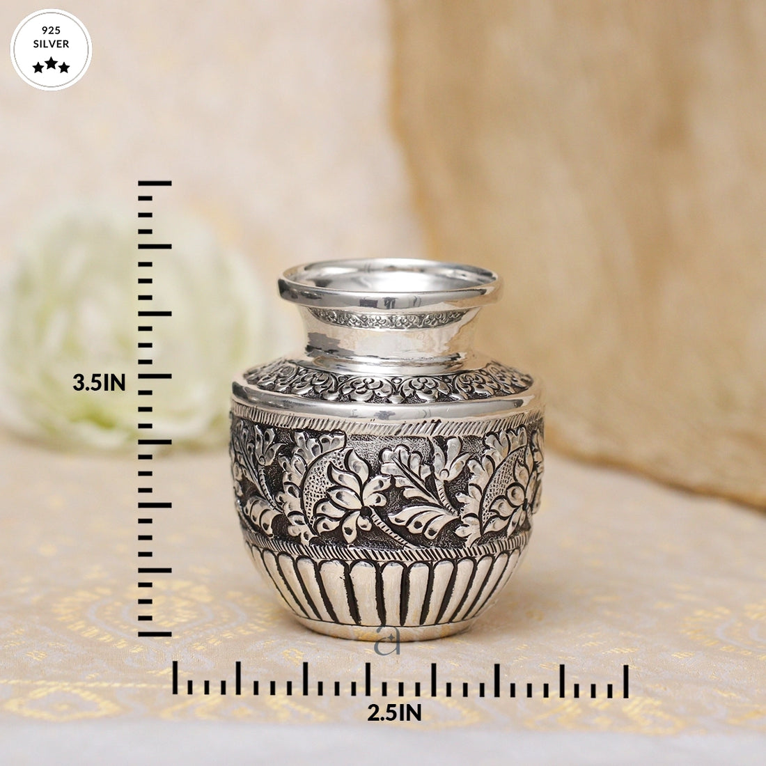 Antique 92.5 Silver Kalash for Auspicious Beginnings
