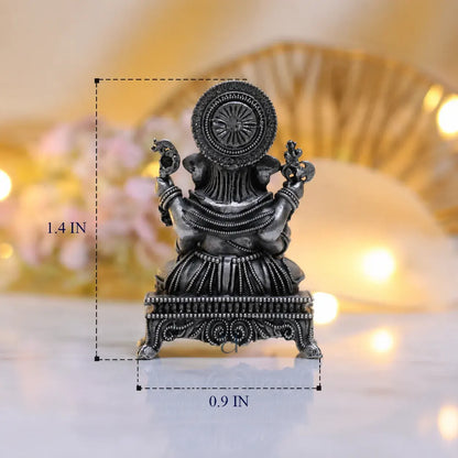 925 Sterling Silver Antique Finish Hollow Lord Ganesha Idol