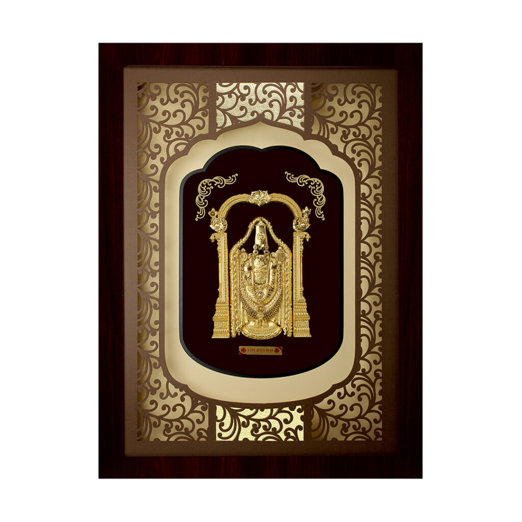 Tirupati Balaji Gold Foil Decorative Frame