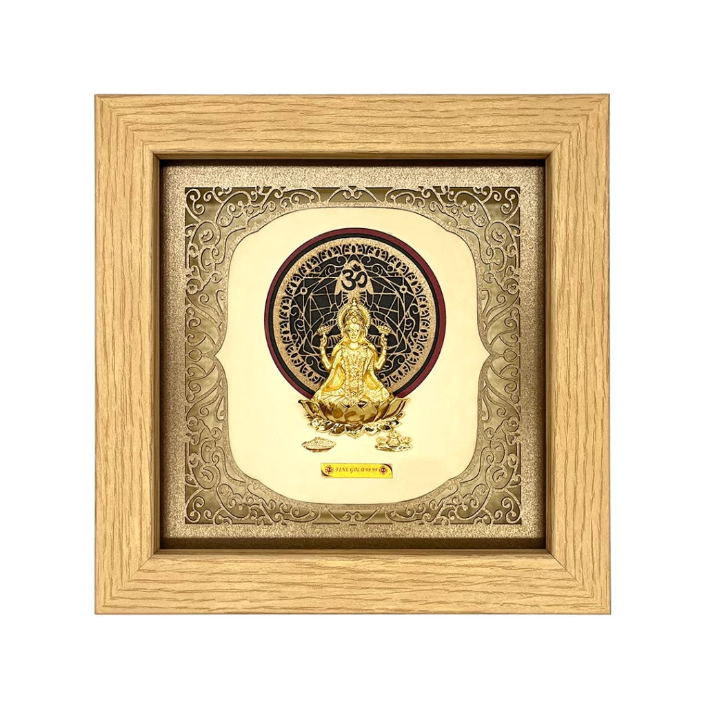 Square Lakshmi Ji Gold Foil Frame
