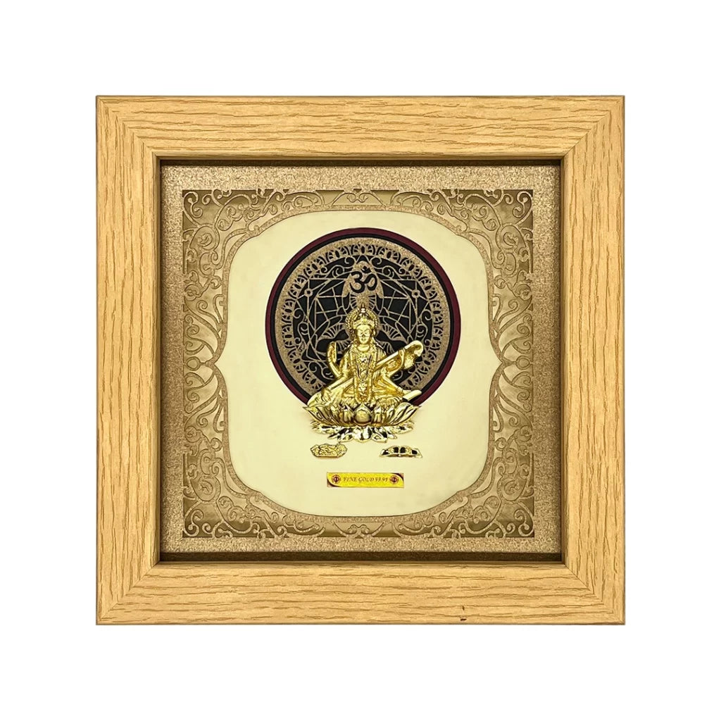 Saraswati Gold Foil Square Frame