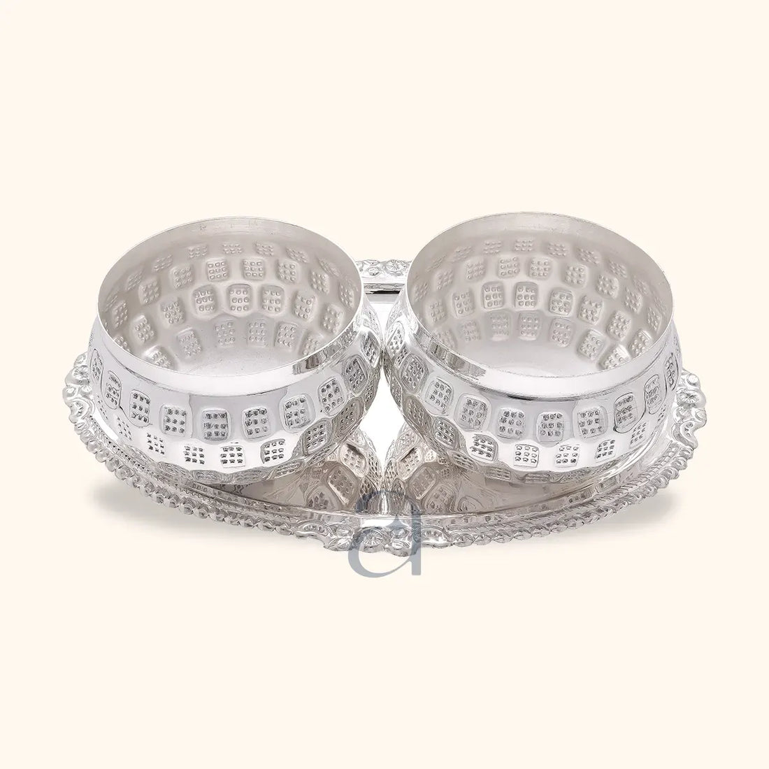 925 Silver Exquisite Bowl And Tray