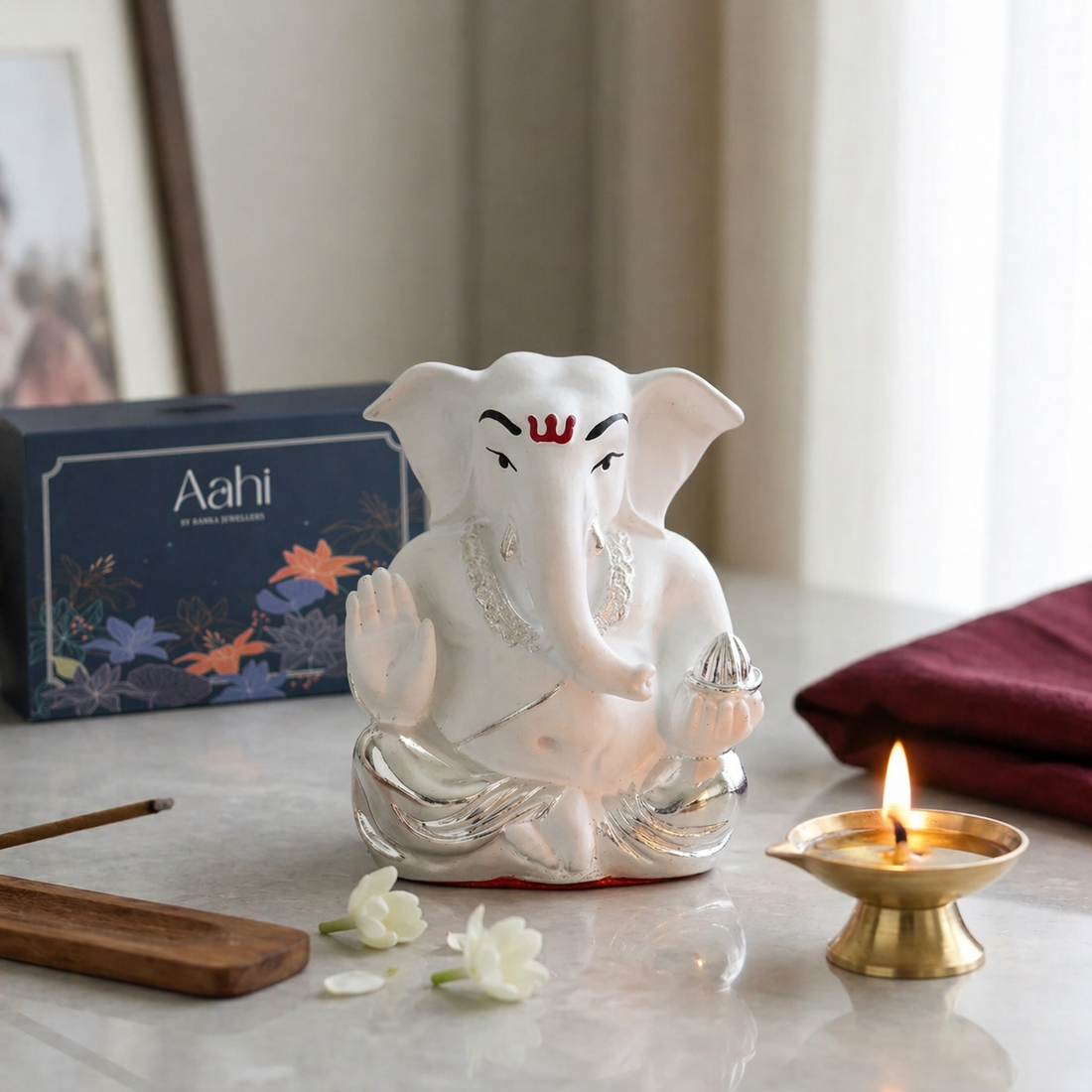 White and Silver Lord Ganesha