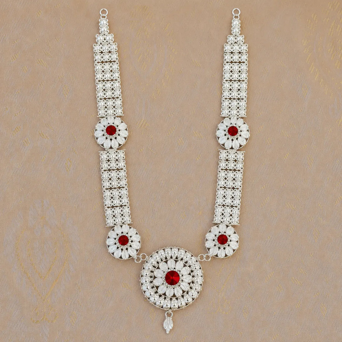 Premium Silver Ganesh Ji Haar