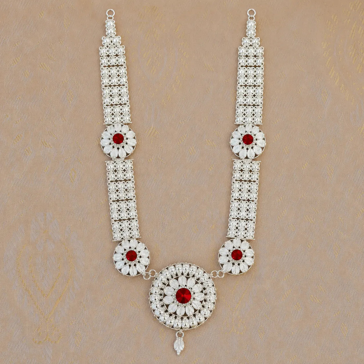 Premium Silver Ganesh Ji Haar