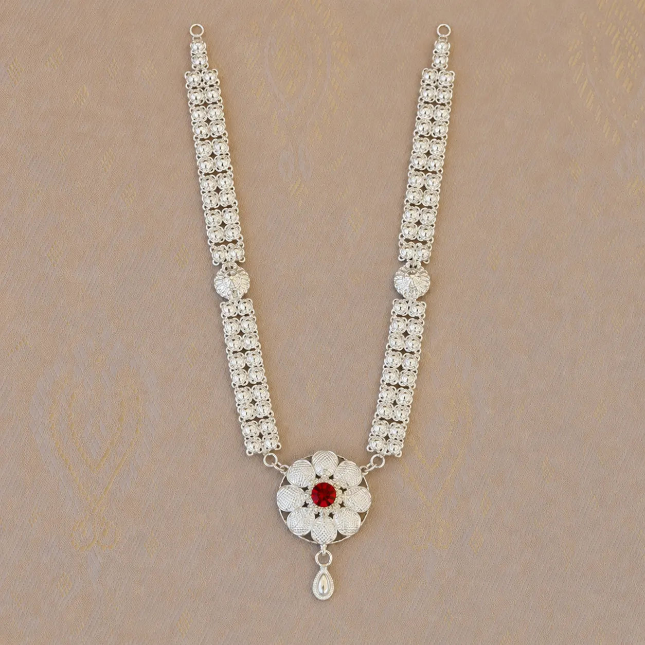 Traditional Silver Ganesh Ji Haar