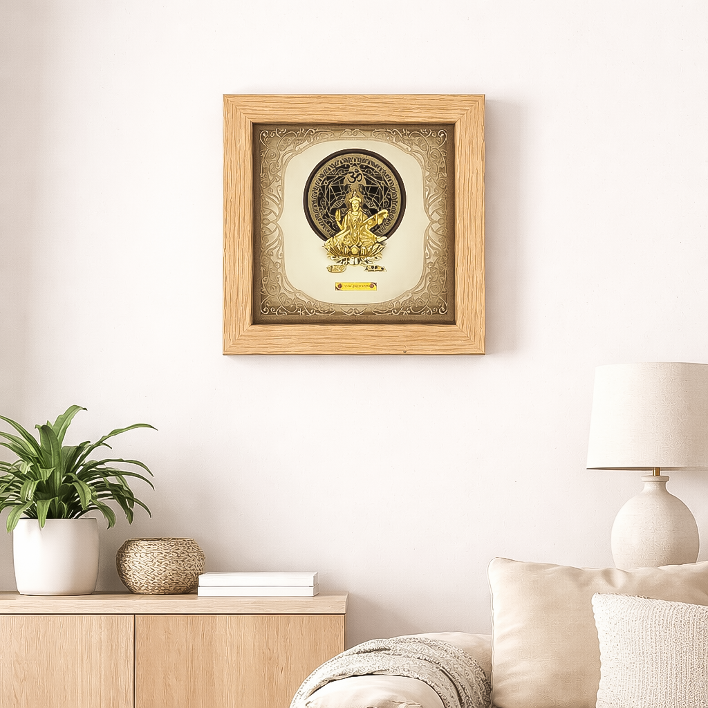 Saraswati Gold Foil Square Frame